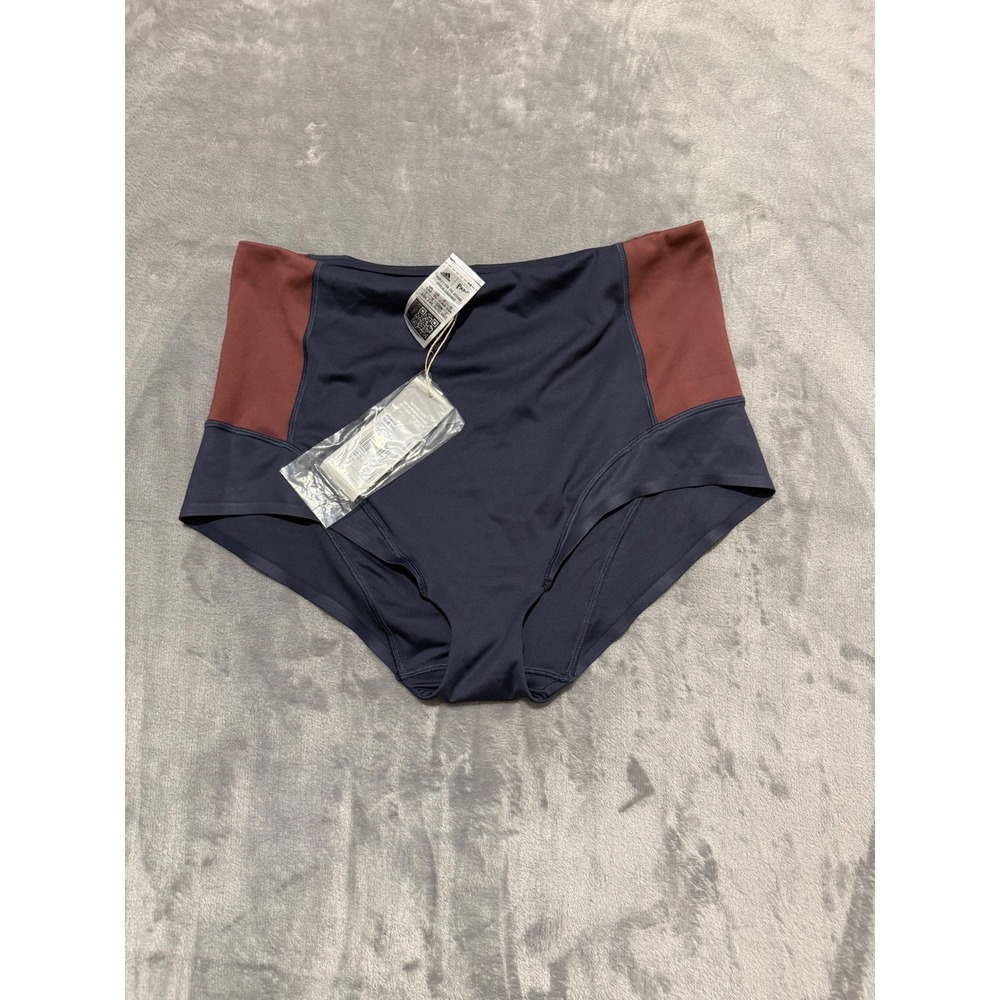 Adidas Yoga Shorts Women XL Navy Burgundy Parley High Waist Training HD4432